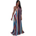 Euramerican Striped Floor Length Dress #Sleeveless #Striped #Spaghetti Strap